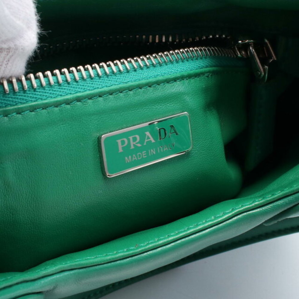 Prada MOON Handbag Leather Green - Picture 4 of 5